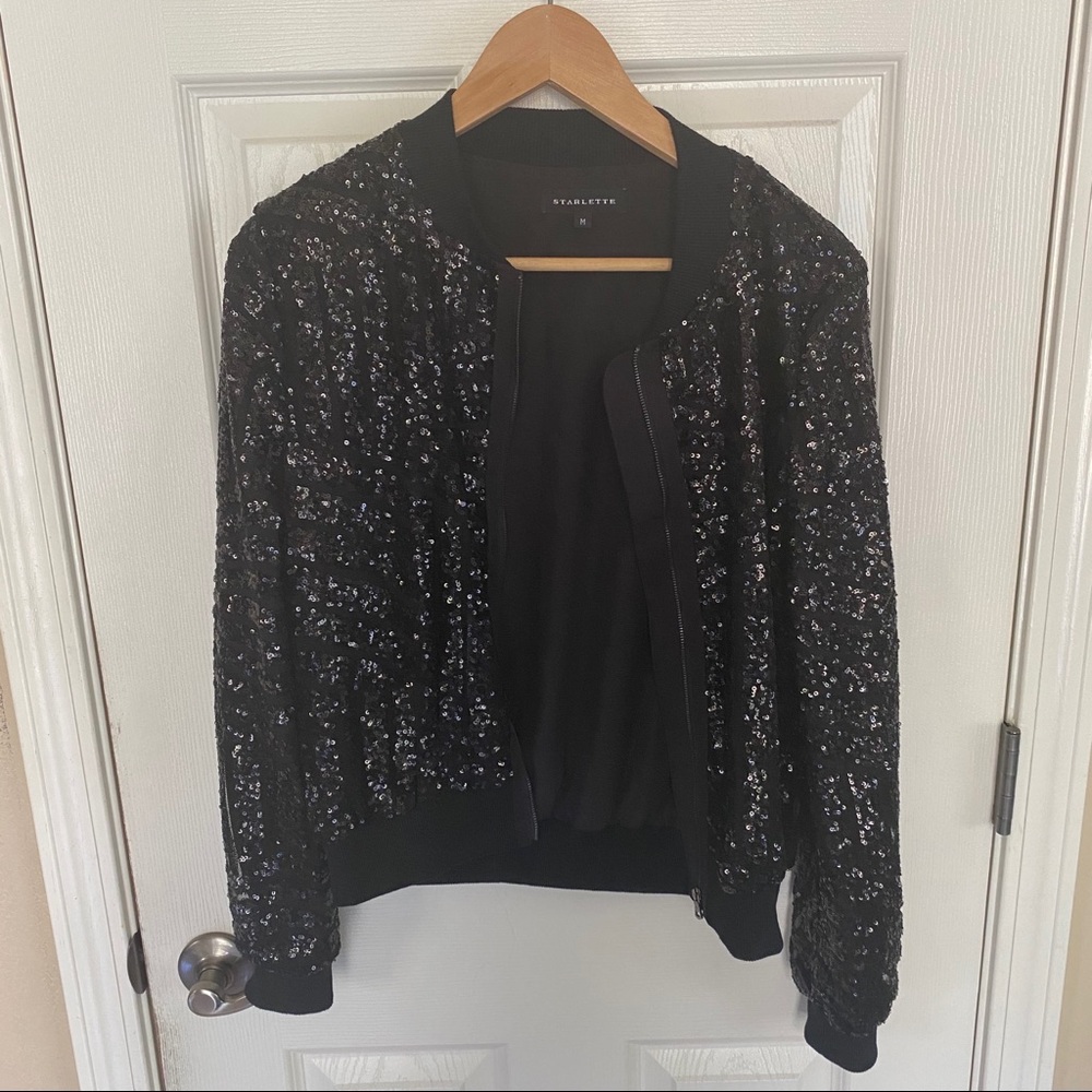 Fashion Nova Sequin Bomber Jacket- Size Medium